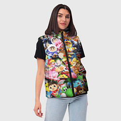 Женский жилет SUPER SMASH BROS ГЕРОИ ИГРЫ, цвет: 3D-черный — фото 2
