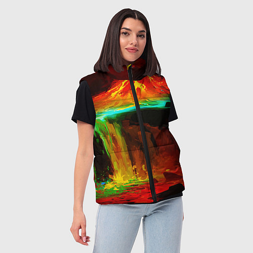 Женский жилет Кратер Вулкана / 3D-Светло-серый – фото 3