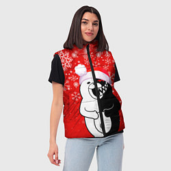 Женский жилет НОВОГОДНИЙ MONOKUMA, цвет: 3D-красный — фото 2