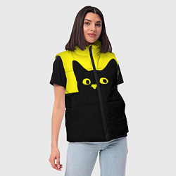 Женский жилет Котик голова кота, цвет: 3D-светло-серый — фото 2