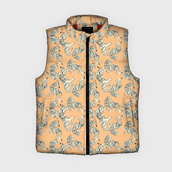 Женский жилет Тигры на оранжевом паттерн, цвет: 3D-красный