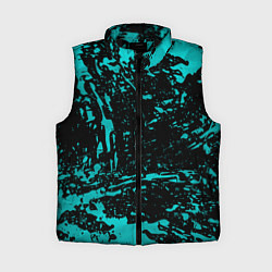 Женский жилет НЕОНОВЫЕ БРЫЗГИ КРАСОК ГРАНЖ NEON, цвет: 3D-черный