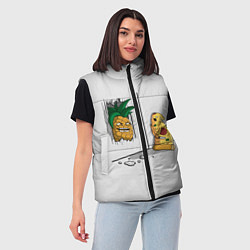 Женский жилет HERES PINEAPPLE!, цвет: 3D-черный — фото 2