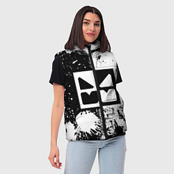 Женский жилет GEOMETRY DASH BLACK & WHITE SMILE, цвет: 3D-черный — фото 2