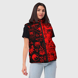 Женский жилет THE WITCHER LOGOBOMBING BLACK RED, цвет: 3D-светло-серый — фото 2