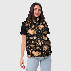 Женский жилет Кофейные пятна и зёрна кофе, цвет: 3D-светло-серый — фото 2