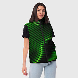 Женский жилет Волны изумрудного металла, цвет: 3D-черный — фото 2