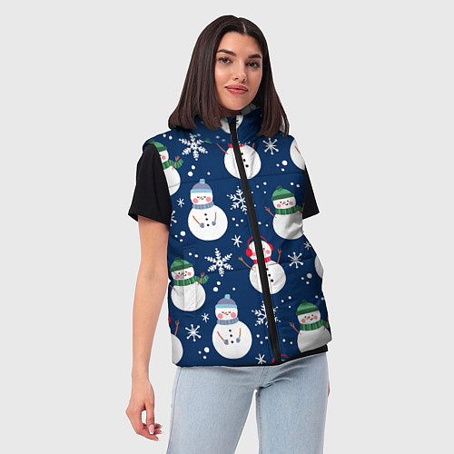 Женский жилет НОВЫЙ ГОД 2022 ПАТТЕРН / 3D-Светло-серый – фото 3