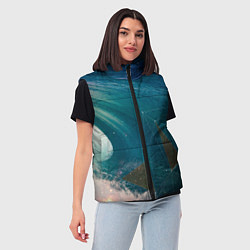Женский жилет Геометрия на волне, цвет: 3D-светло-серый — фото 2