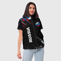Женский жилет Russia Штрихи в цвет Флага, цвет: 3D-светло-серый — фото 2