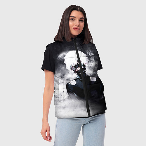 Женский жилет Токийский Гуль в Дыму Tokyo Ghoul Smoke / 3D-Светло-серый – фото 3