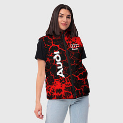 Женский жилет Audi красные трещины, цвет: 3D-светло-серый — фото 2