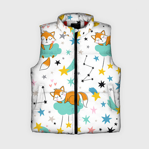 Женский жилет Спящие лисята / 3D-Красный – фото 1