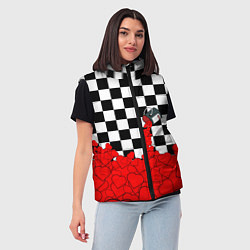 Женский жилет Много любви Сердца, цвет: 3D-черный — фото 2