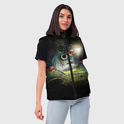 Женский жилет Рыба в лесу, цвет: 3D-красный — фото 2