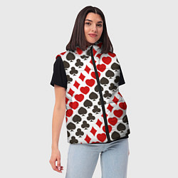 Женский жилет Карточные Масти Card Suits, цвет: 3D-красный — фото 2