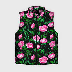 Женский жилет Садовые дачные цветы