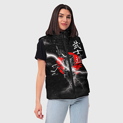 Женский жилет Самурай Бусидо Иероглифы Samurai Lightning, цвет: 3D-светло-серый — фото 2