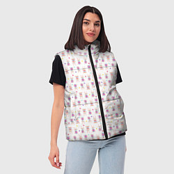 Женский жилет Веселые кролики с пасхальными яйцами, цвет: 3D-светло-серый — фото 2