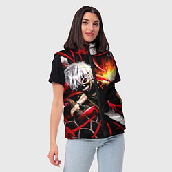 Женский жилет Tokyo Ghoul Токийский Гуль Red Snake, цвет: 3D-светло-серый — фото 2