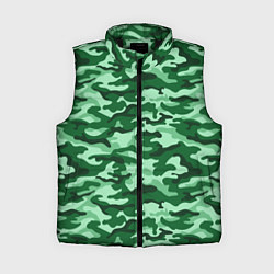 Женский жилет Зеленый монохромный камуфляж, цвет: 3D-черный