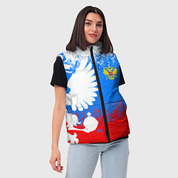 Женский жилет Я русский герб, цвет: 3D-черный — фото 2