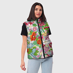 Женский жилет ЦВЕТОЧНОЕ ИЗОБИЛИЕ, цвет: 3D-красный — фото 2