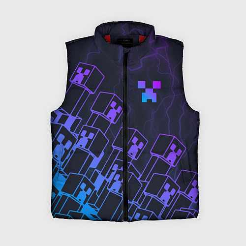 Женский жилет Minecraft CREEPER NEON / 3D-Красный – фото 1
