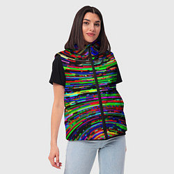 Женский жилет Абстракция Неон Авангард, цвет: 3D-светло-серый — фото 2