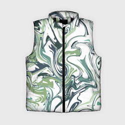 Женский жилет Зеленый мрамор Абстрактный узор с прожилками и раз