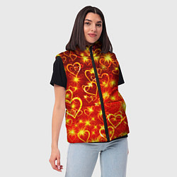 Женский жилет СВЕТЯЩИЕСЯ СЕРДЕЧКИ, цвет: 3D-красный — фото 2