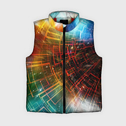 Женский жилет Portal - Neon Space - туннель из энергетических па, цвет: 3D-красный