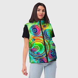 Женский жилет ЦВЕТНЫЕ ПУЗЫРИ, цвет: 3D-черный — фото 2