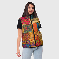 Женский жилет Пэчворк Лоскутное одеяло Patchwork Quilt, цвет: 3D-светло-серый — фото 2