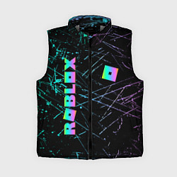 Женский жилет ROBLOX неоновый логотип, цвет: 3D-светло-серый