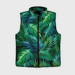 Женский жилет Green plants pattern, цвет: 3D-светло-серый