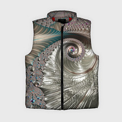 Женский жилет Fractal pattern Spiral Серебристый фрактал спираль, цвет: 3D-красный