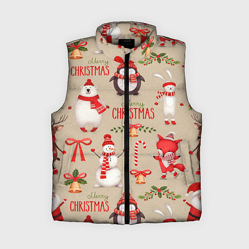 Женский жилет СЧАСТЛИВОГО РОЖДЕСТВА MERRY CHRISTMAS / 3D-Красный – фото 1