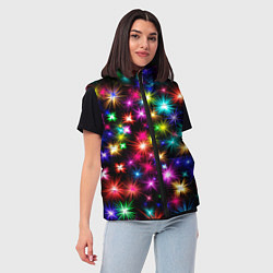 Женский жилет ЦВЕТНЫЕ ЗВЕЗДЫ COLORED STARS, цвет: 3D-черный — фото 2