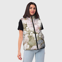 Женский жилет Цветы Английский Садовый Узор, цвет: 3D-черный — фото 2