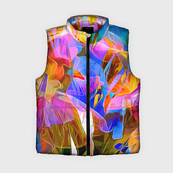 Женский жилет Красочный цветочный паттерн Лето Colorful floral p, цвет: 3D-красный