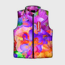 Женский жилет Красочный цветочный паттерн Лето Colorful Floral P, цвет: 3D-красный