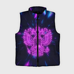 Женский жилет НЕОН ГЕРБ РФ CYBER, цвет: 3D-черный