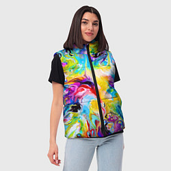 Женский жилет Неоновые всплески красок Лето Neon splashes of col, цвет: 3D-красный — фото 2