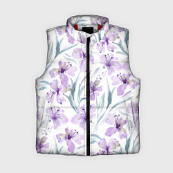 Женский жилет Цветы Фиолетовые Нарисованные Акварелью, цвет: 3D-красный