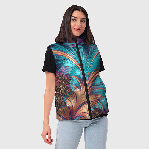 Женский жилет Floral composition Цветочная композиция / 3D-Светло-серый – фото 3