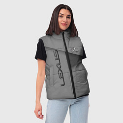 Женский жилет Lexus - серая абстракция, цвет: 3D-светло-серый — фото 2