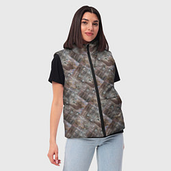 Женский жилет Старый потертый деревянные паркет, цвет: 3D-черный — фото 2