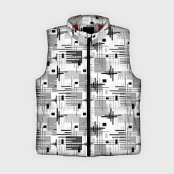 Женский жилет Черно белый ретро геометрический узор, цвет: 3D-красный