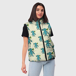 Женский жилет Милые зеленые человечки, цвет: 3D-светло-серый — фото 2